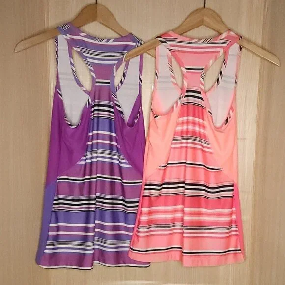 Reebok Tunic Striped Athletic Tank Top Bundle Small - Picture 2 of 3